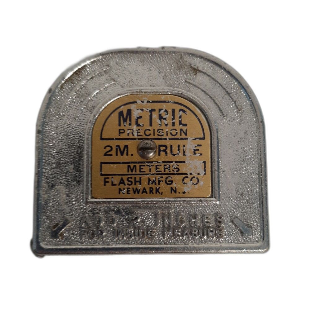 Vintage Metric Precision Tape Measure 2M Rule Flash Mfg. Newark NJ